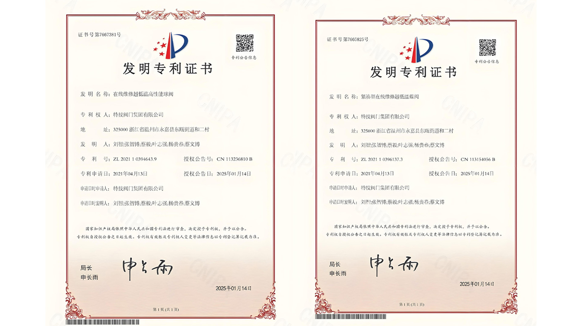 特技閥門(mén)集團(tuán)獲兩項(xiàng)發(fā)明專(zhuān)利，突破極端工況閥門(mén)技術(shù)